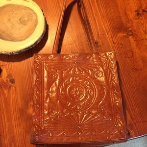 HOBO brown leather tote bag